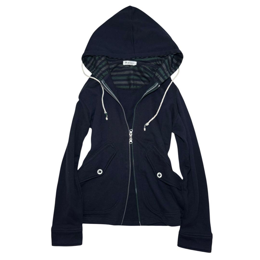 00s archive 平成初期 ジップパーカー ダブルジップ ボーダー y2k