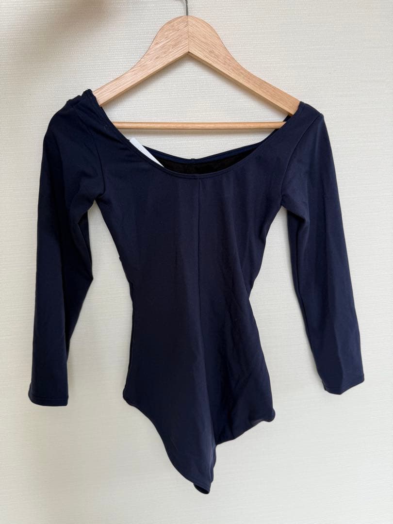 【新品未使用】Chacott 8分袖レオタード M ネイビー