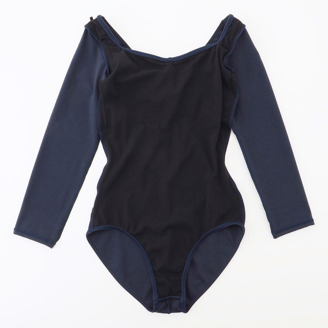 【新品未使用】Chacott 8分袖レオタード M ネイビー
