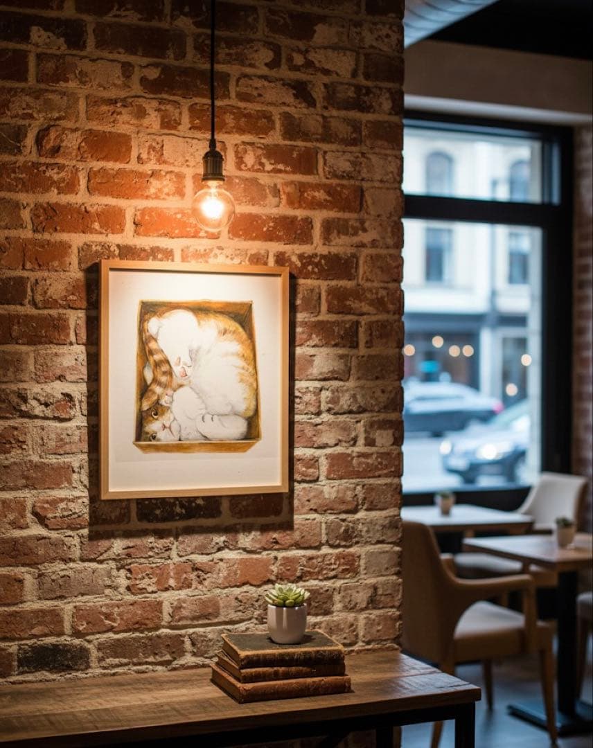 リアルな箱猫のイラスト A4サイズ 高品質のカリスマカラー使用 色鉛筆画