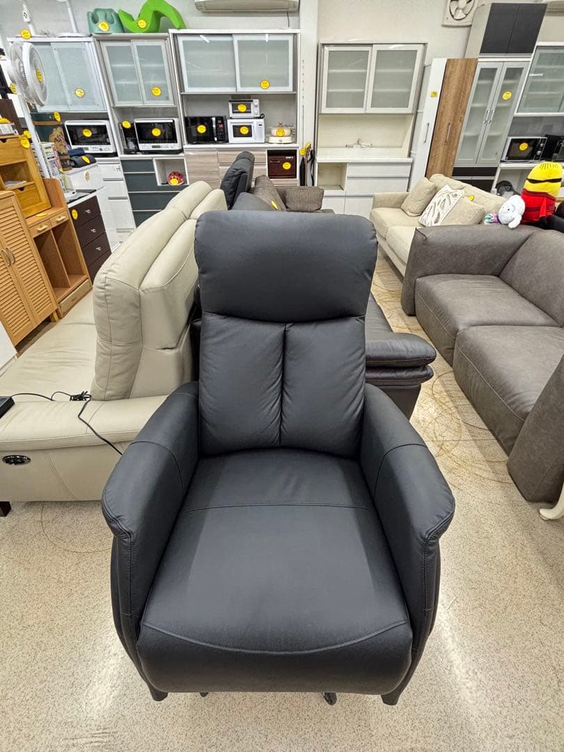 NITORI ニトリ 電動リクライニングチェア コンフェ革 ブラック 2022年