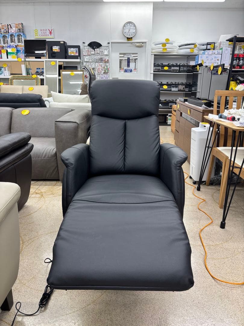 NITORI ニトリ 電動リクライニングチェア コンフェ革 ブラック 2022年