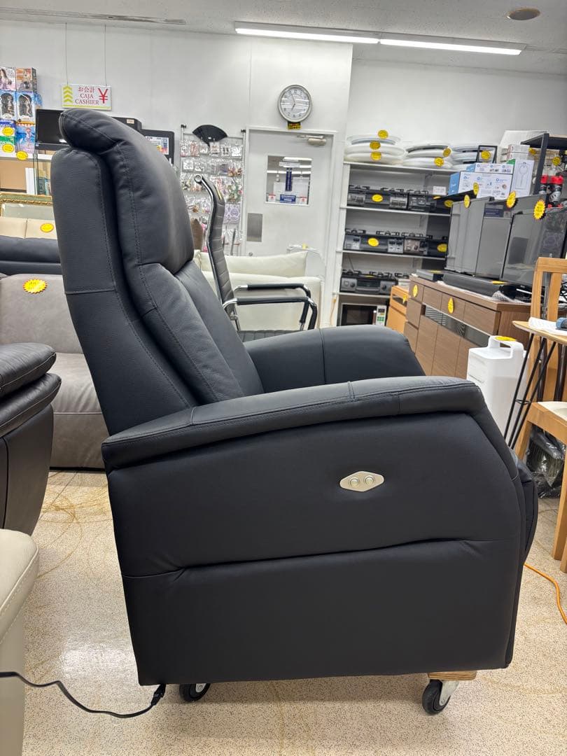 NITORI ニトリ 電動リクライニングチェア コンフェ革 ブラック 2022年