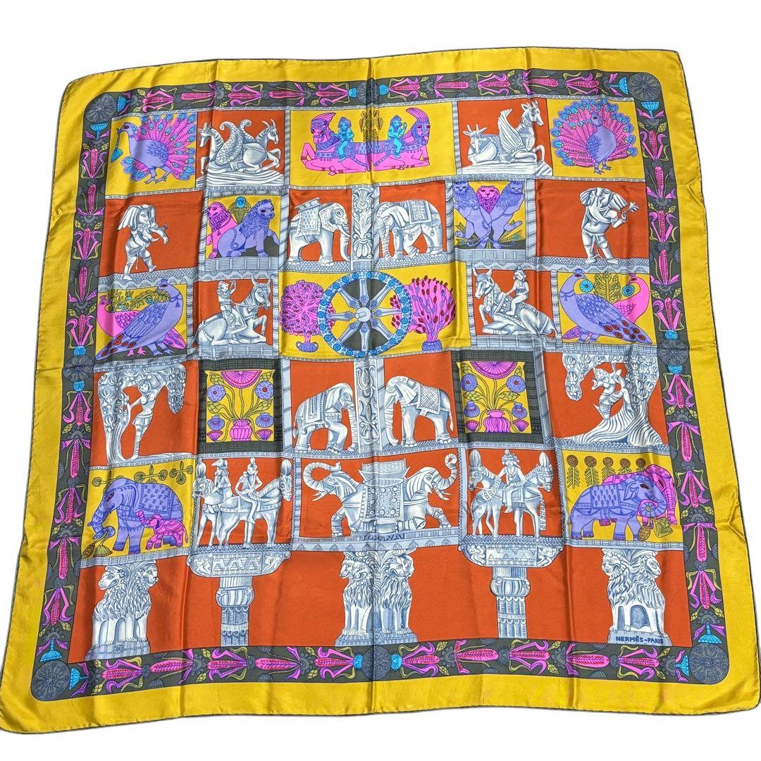 HERMES/エルメス カレ90 塔門 TORANA スカーフ シルクa_136 - メルカリ