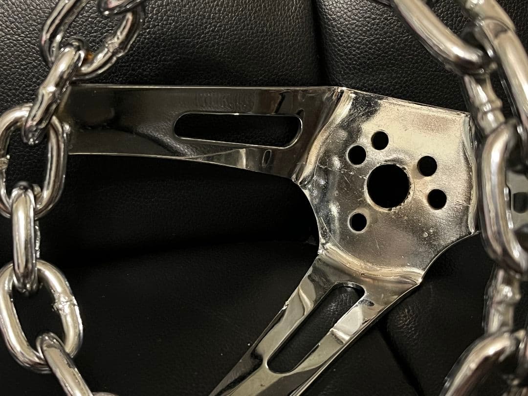 チェーンステアリング 8インチ アダプター付き ローライダー 当時物