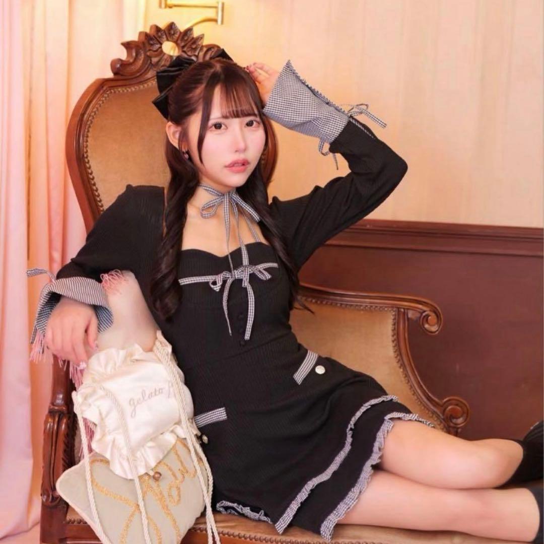 ReAmour リアムール　配色レイヤードワンピース　ブラック 予約]レースレイヤードワンピース/ブラック – Lumier