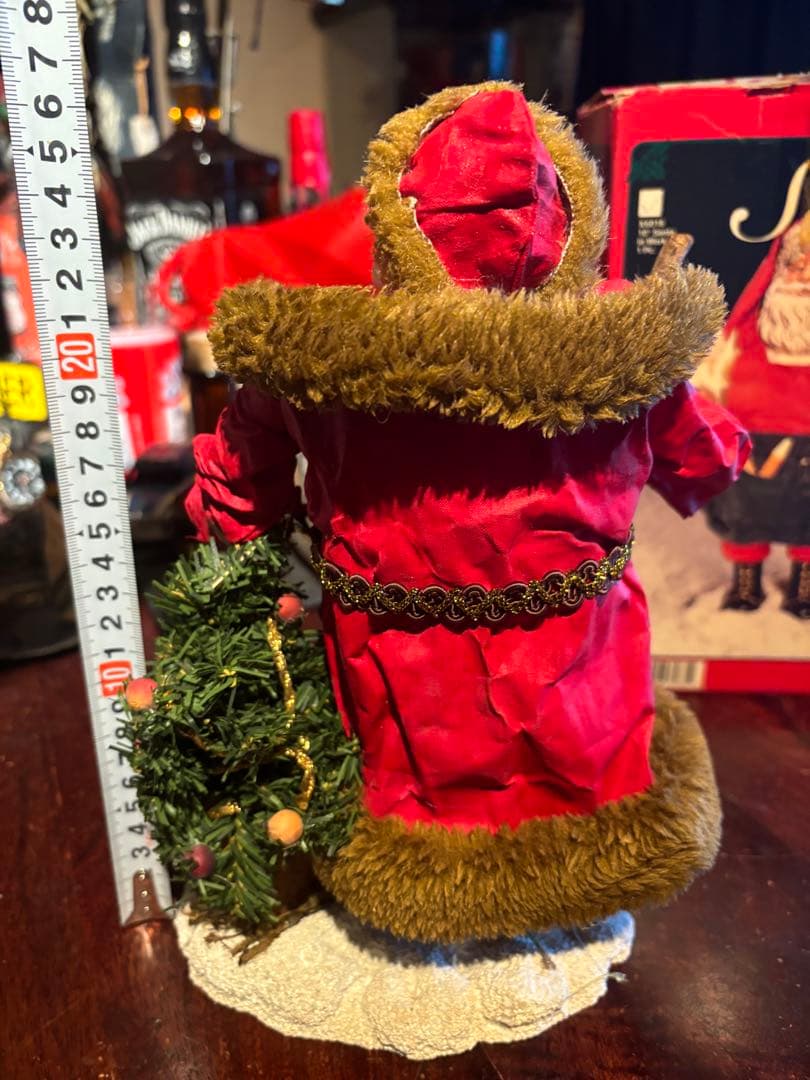ヴィンテージ　ファブリックマルシェ（アメリカ製） サンタクロースの置物約25cm