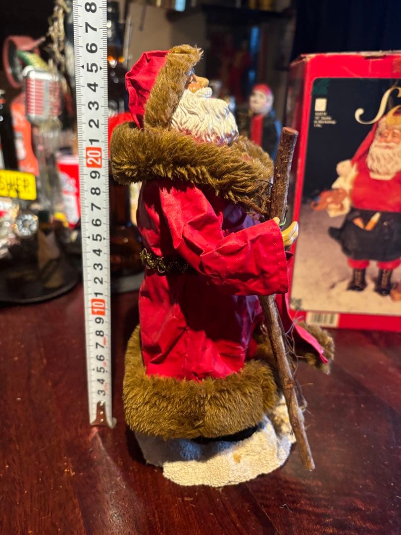 ヴィンテージ　ファブリックマルシェ（アメリカ製） サンタクロースの置物約25cm