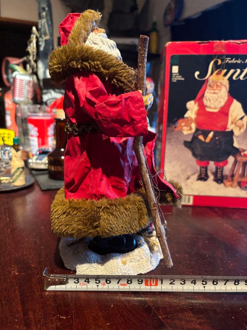 ヴィンテージ　ファブリックマルシェ（アメリカ製） サンタクロースの置物約25cm