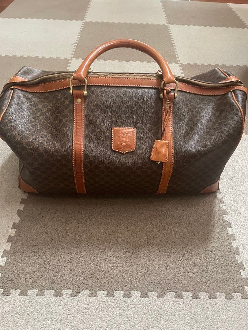 CELINE ブラウンレザーダッフルバッグ