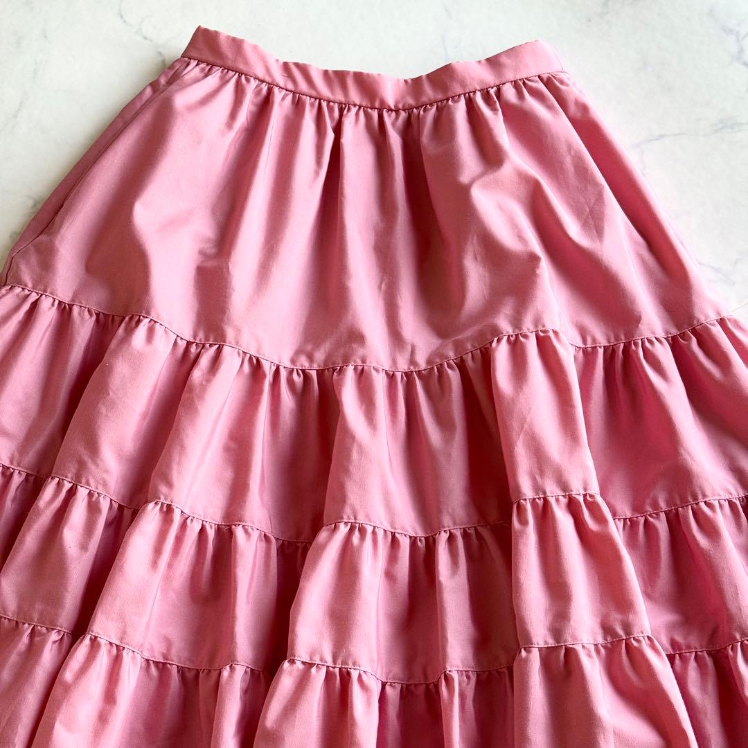 2022SS セブンテンバイミホカワヒト カラーティアードスカート ピンク M