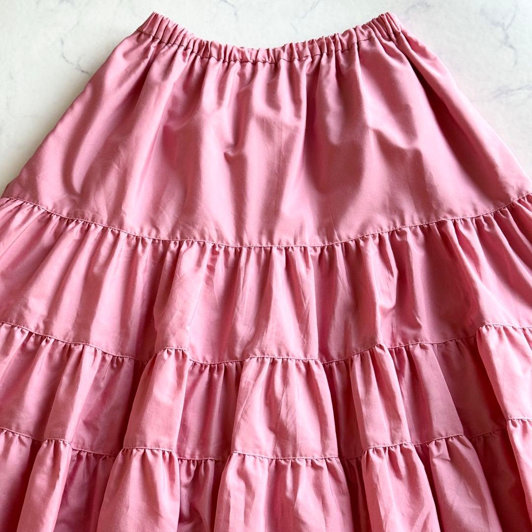 2022SS セブンテンバイミホカワヒト カラーティアードスカート ピンク M