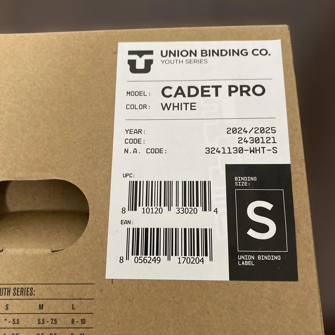 スノーボード UNION BINDING 24-25 CADET PRO S WHITE