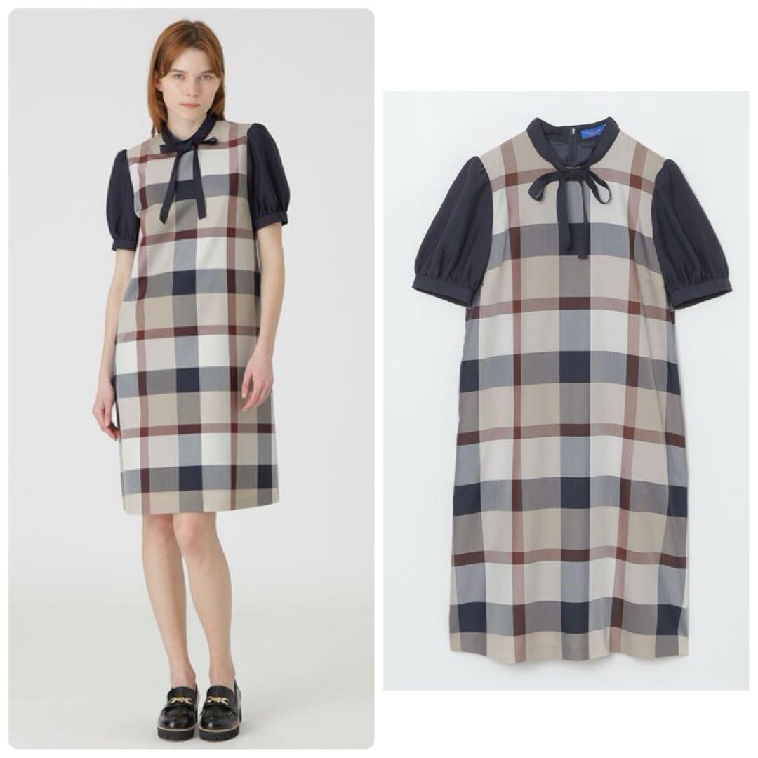 【クレストブリッジ】チェックライトクロッシング　ツイルシャーリングドレス　38