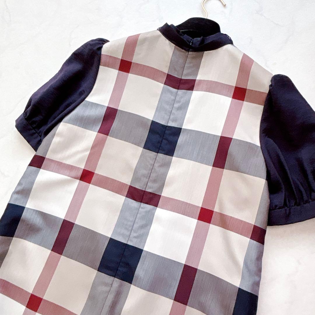 【クレストブリッジ】チェックライトクロッシング　ツイルシャーリングドレス　38