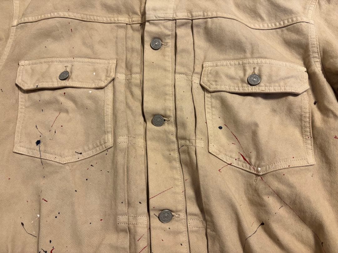 visvim 21SS 101XX JKT BEIGE 加工　ペイント　ペンキ