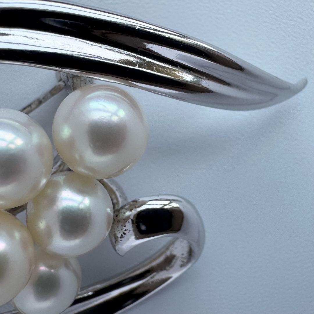 【HSK2】MIKIMOTO ミキモト パール ブローチ シルバー