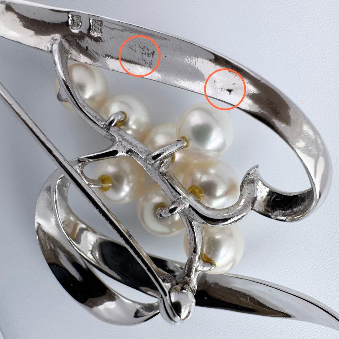 【HSK2】MIKIMOTO ミキモト パール ブローチ シルバー