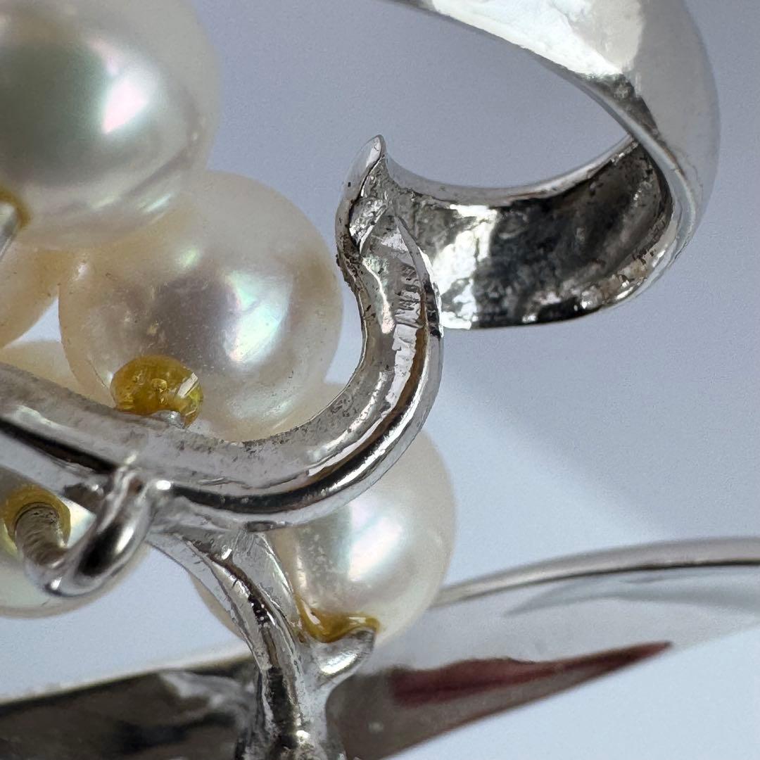 【HSK2】MIKIMOTO ミキモト パール ブローチ シルバー