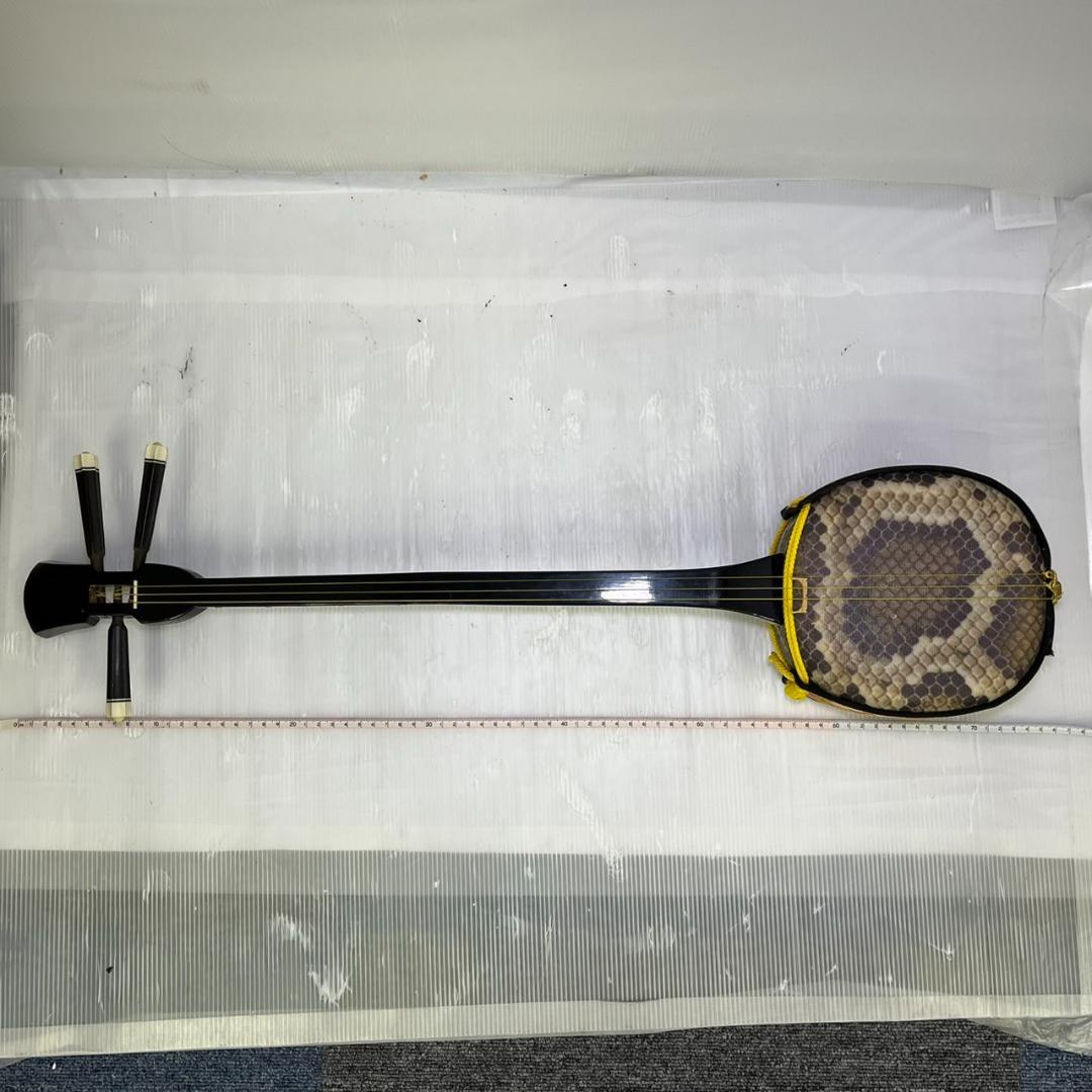 さ*わ様 【中古】三味線 本体 沖縄三線 人工皮張り 和楽器 琉球 弦楽器