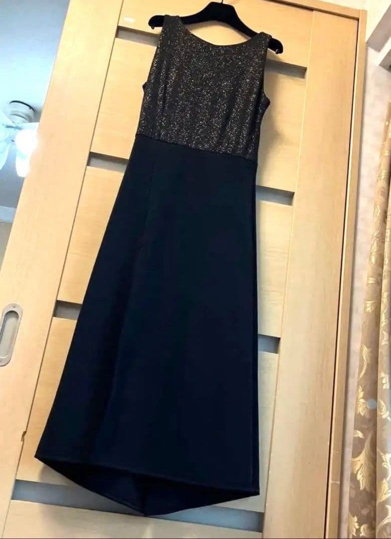 【美品】アルゼンチンタンゴ スパンコールドレス 黒 社交ダンス