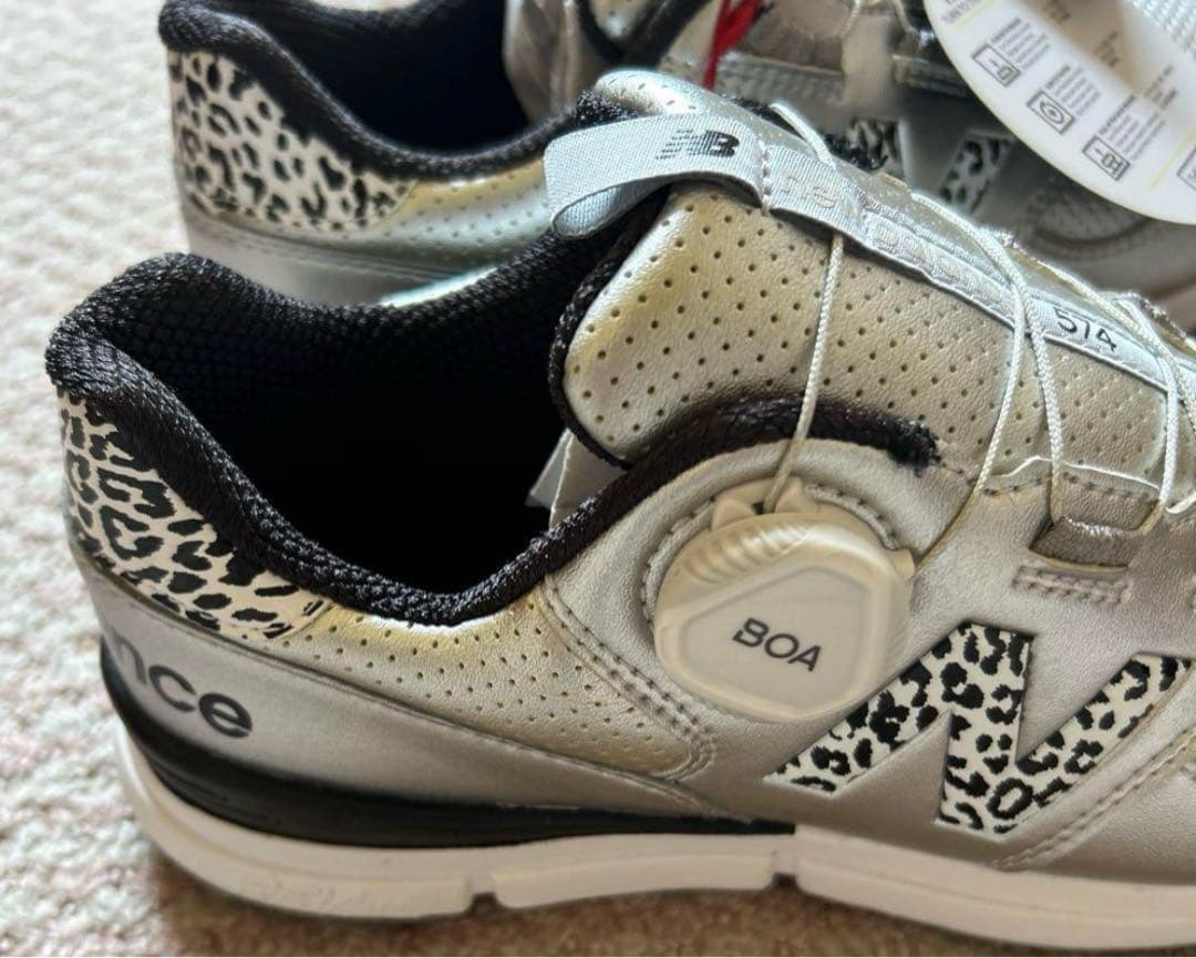 ニューバランス WGBS574 ゴルフシューズ ボアレオパード 23cm