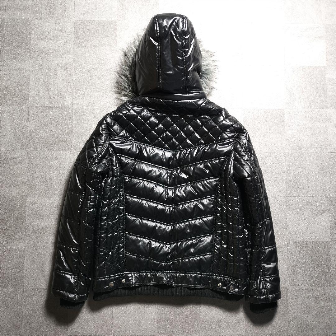 00s y2k ファーダウン 平成 お兄系 グランジ　2way 黒 ブラック