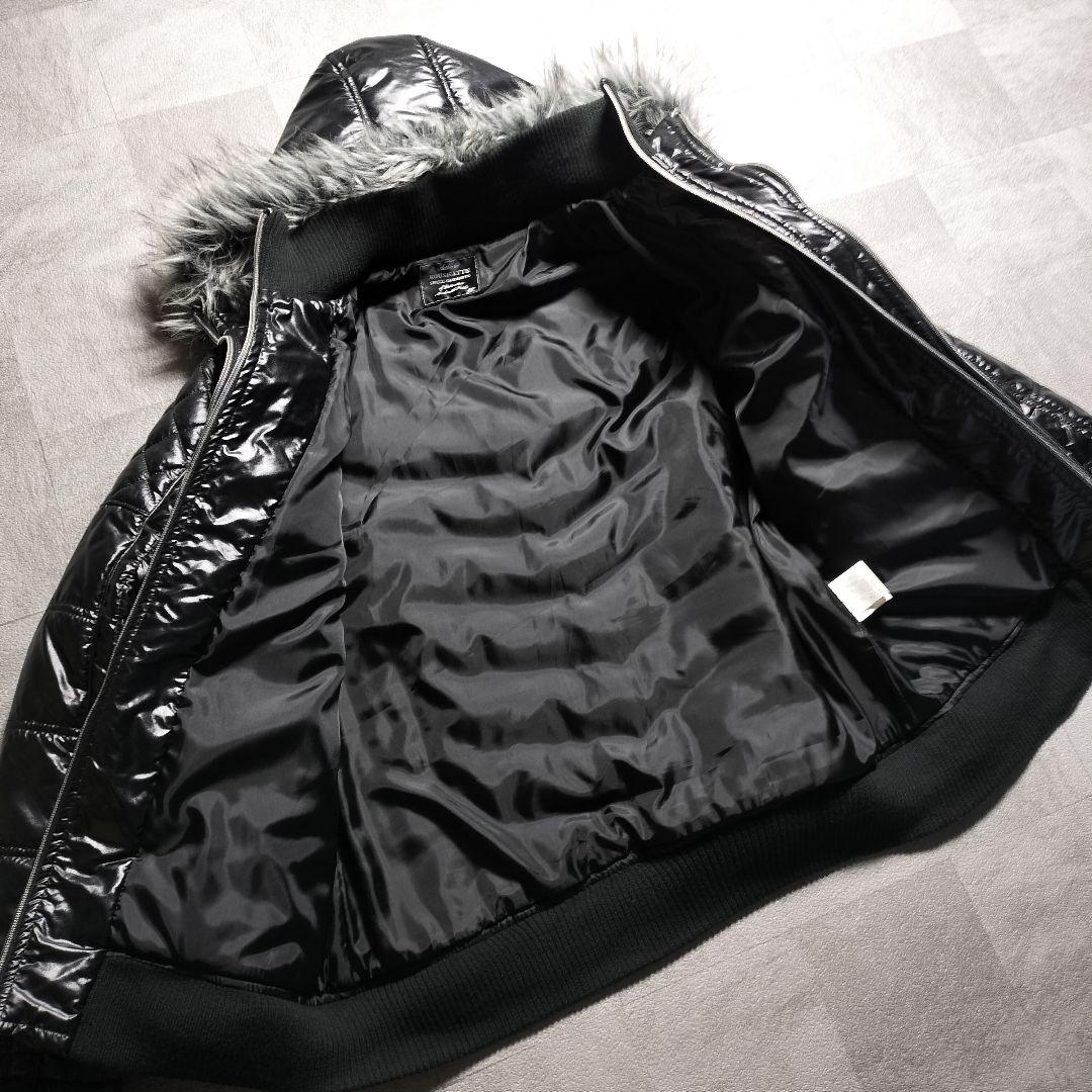 00s y2k ファーダウン 平成 お兄系 グランジ　2way 黒 ブラック