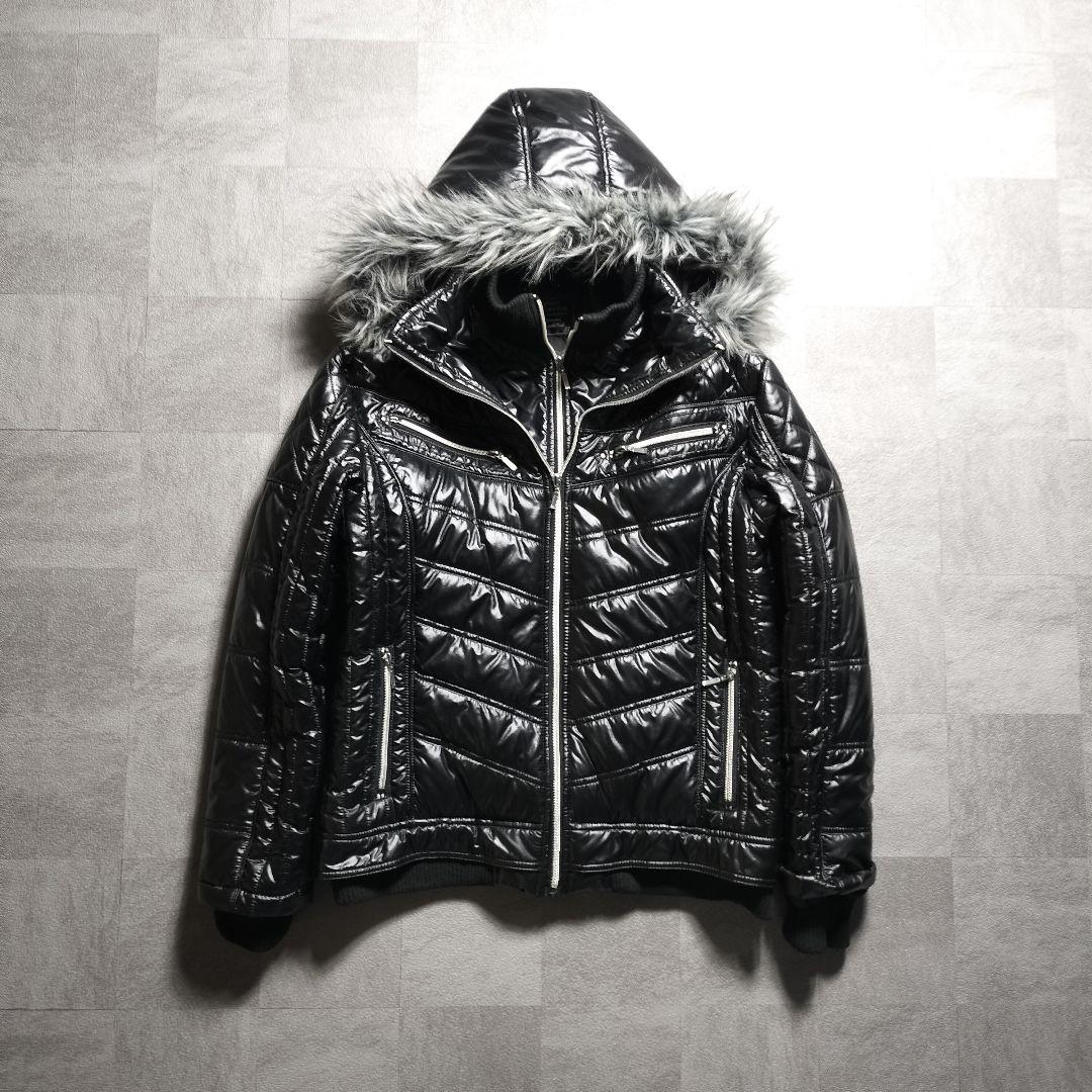 00s y2k ファーダウン 平成 お兄系 グランジ　2way 黒 ブラック