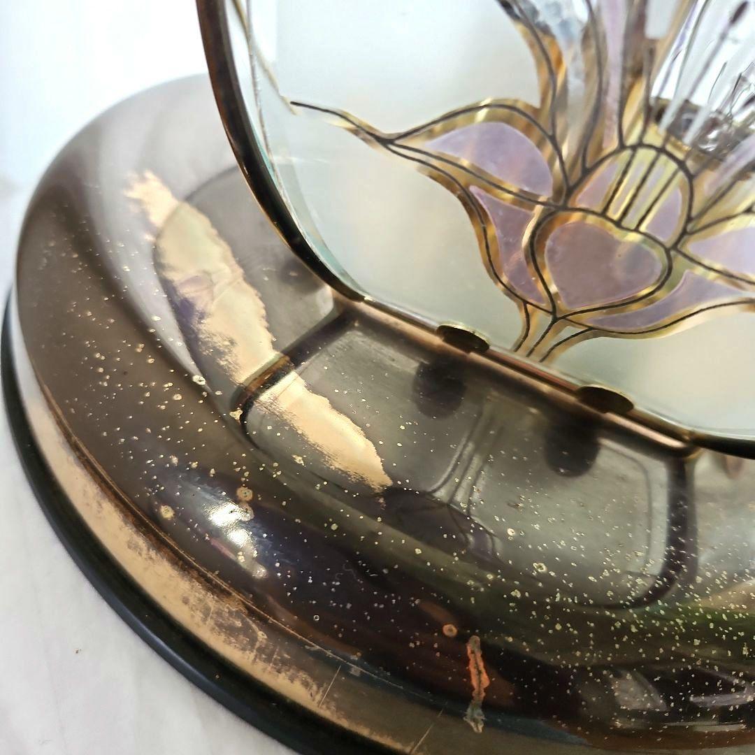 ヴィンテージ　ユーワ　YOUWA 　台湾製　ガラス　テーブルランプ　照明　真鍮