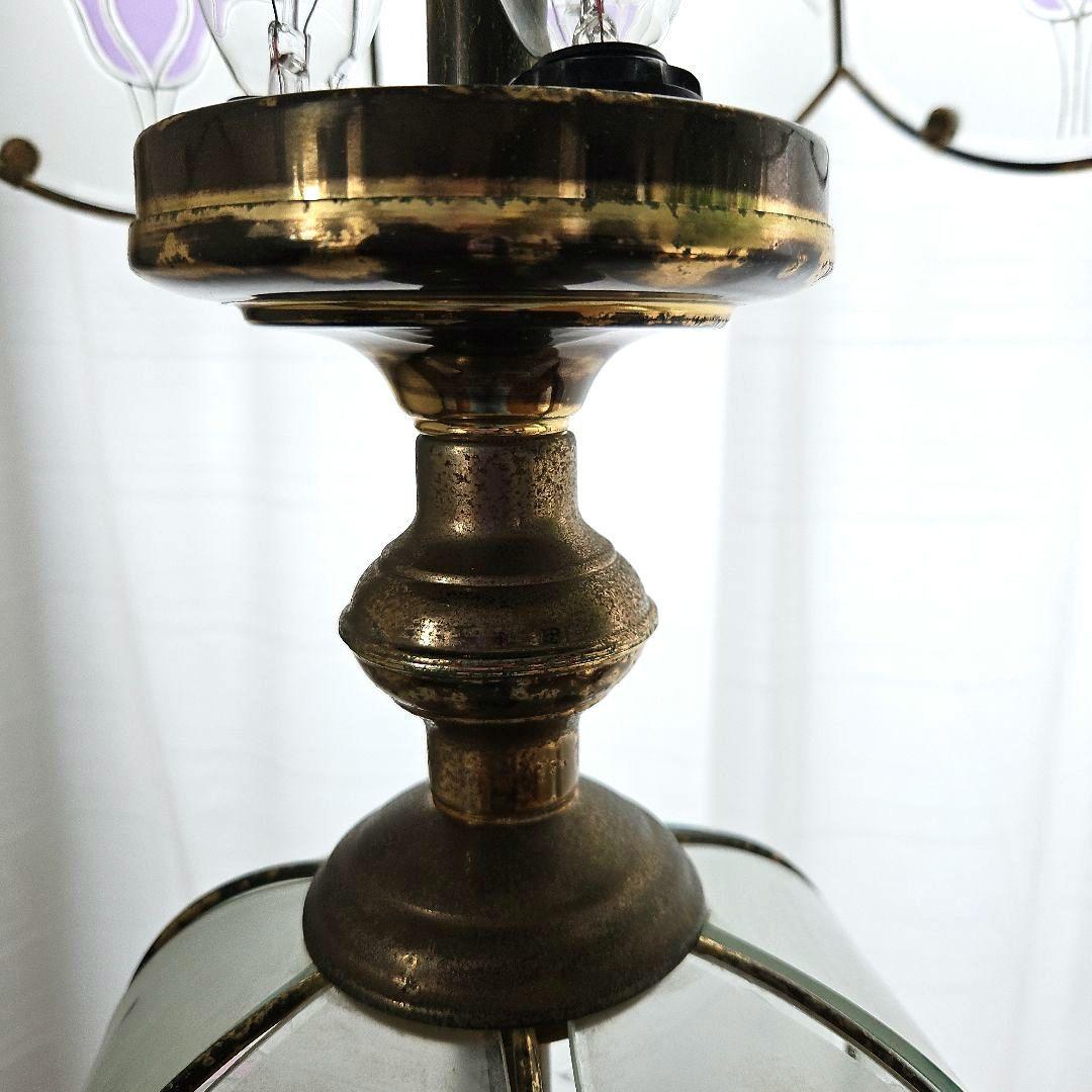 ヴィンテージ　ユーワ　YOUWA 　台湾製　ガラス　テーブルランプ　照明　真鍮