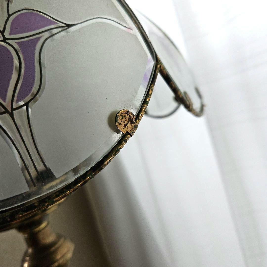 ヴィンテージ　ユーワ　YOUWA 　台湾製　ガラス　テーブルランプ　照明　真鍮