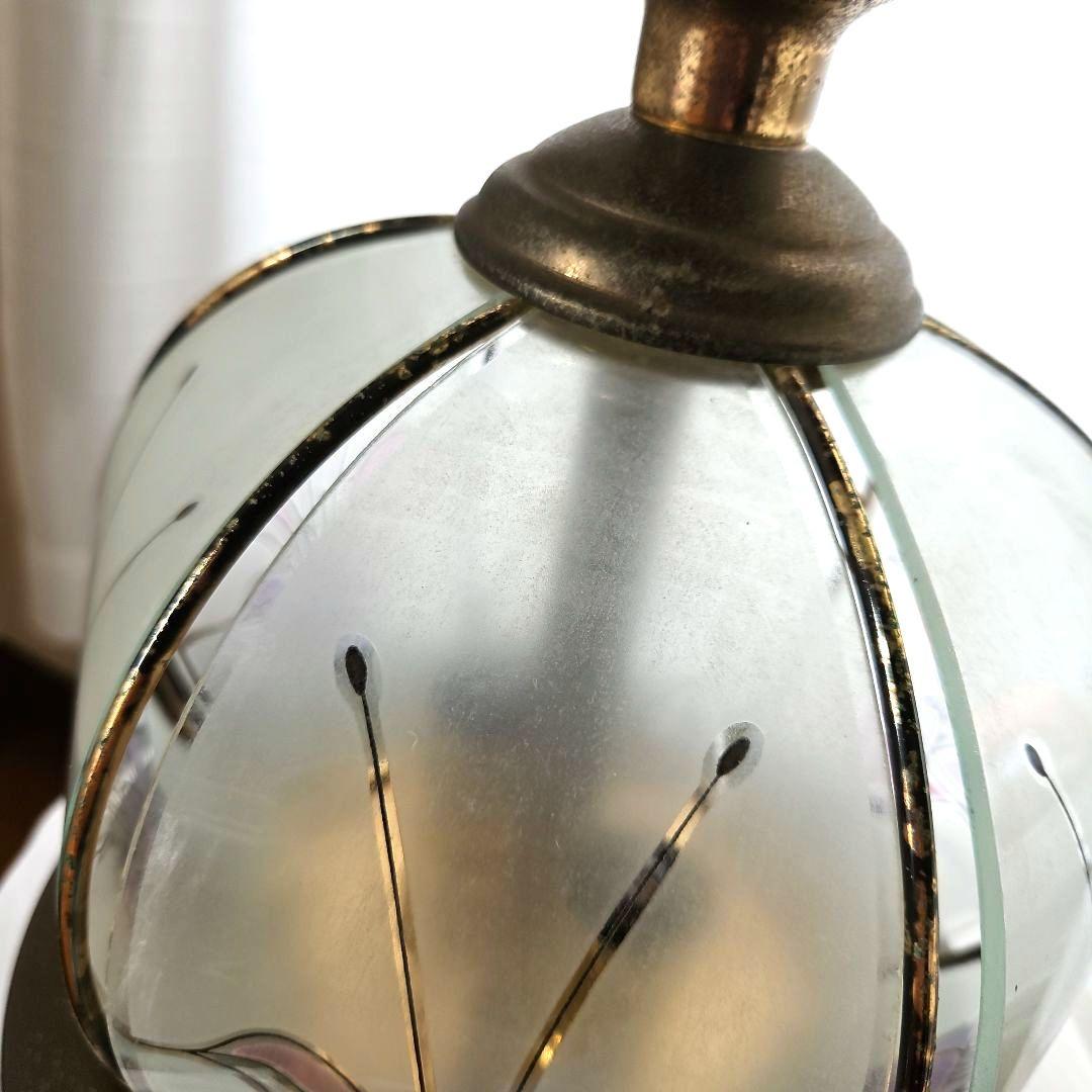 ヴィンテージ　ユーワ　YOUWA 　台湾製　ガラス　テーブルランプ　照明　真鍮