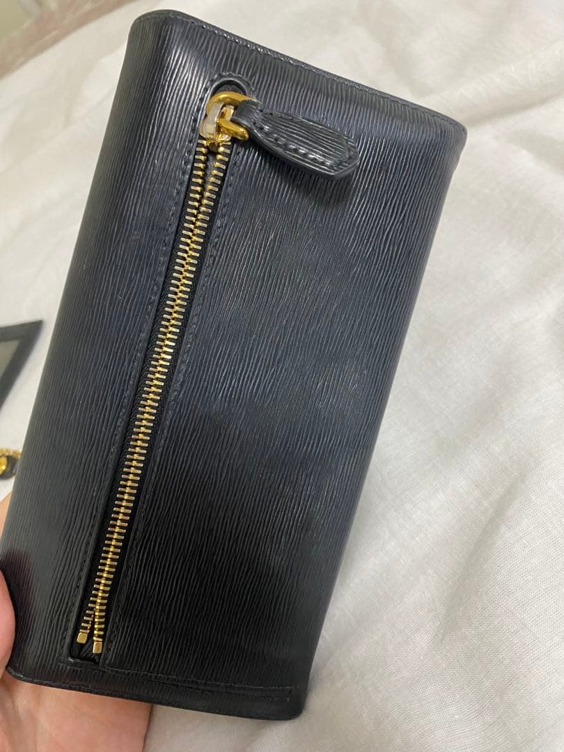 PRADA エピレザー ブラック 長財布 IDケース付き