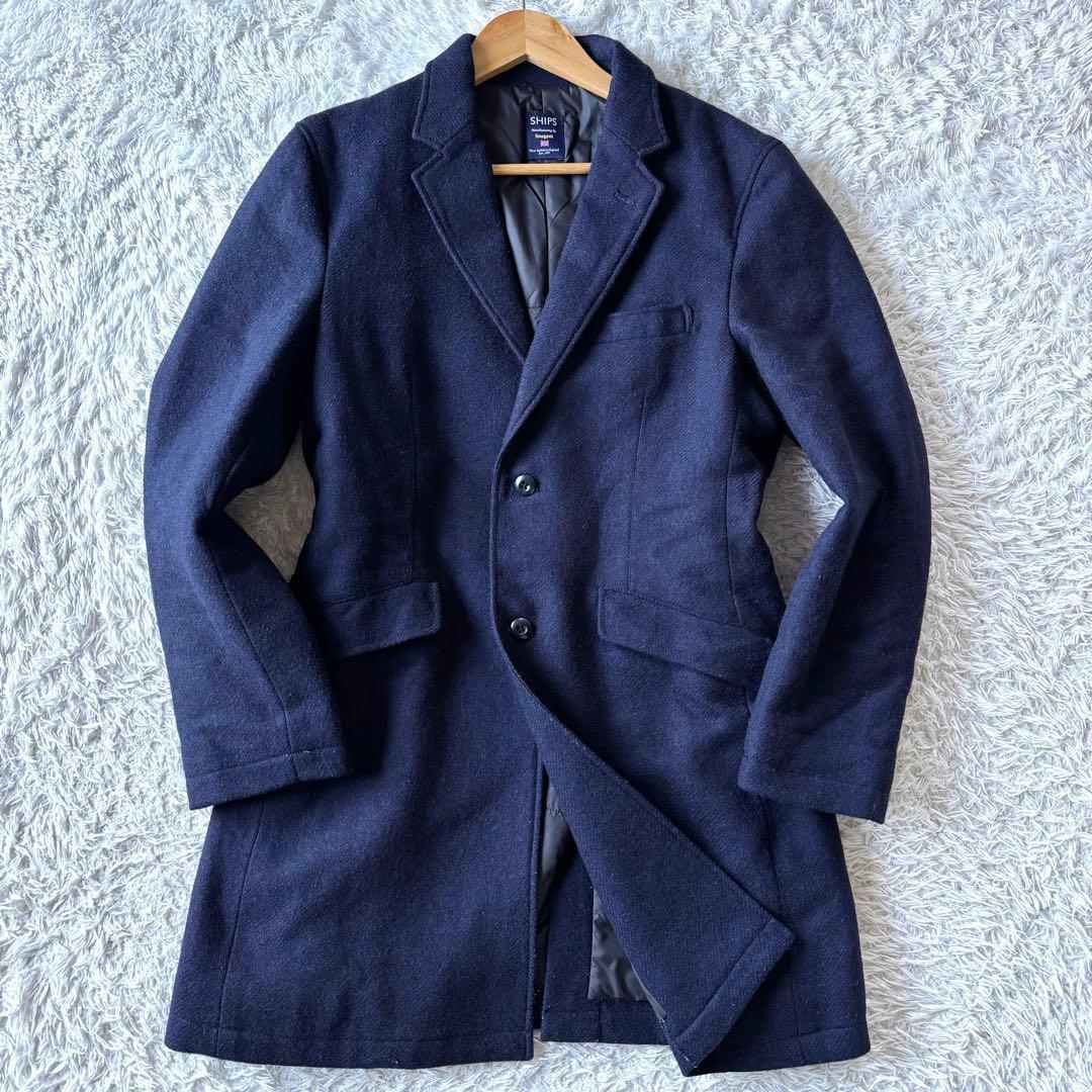 極美品 シップス ムーン社 スナグパック チェスターコート 中綿