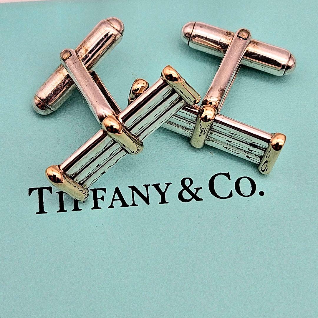 TIFFANY カフスリンクス GOLD×SILVER コンビ 〈201-1〉