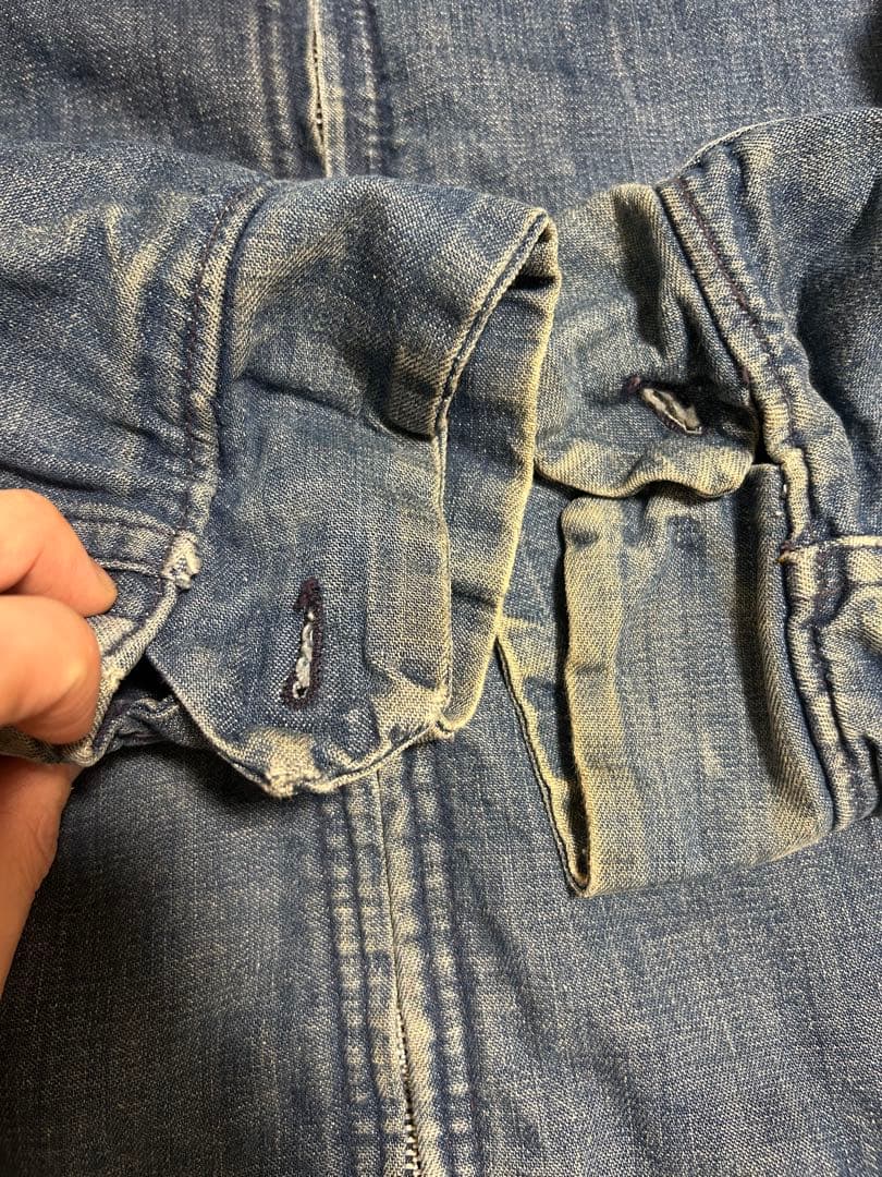 70s SEARS 襟コーデュロイ グリッパージッパー デニム