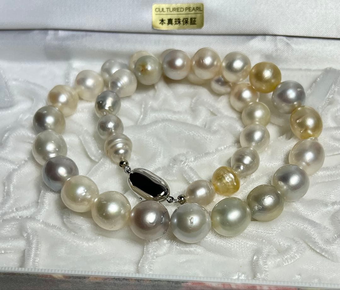 A6108 本真珠　南洋真珠　白蝶真珠　ネックレス 本物　海水 真珠　パール