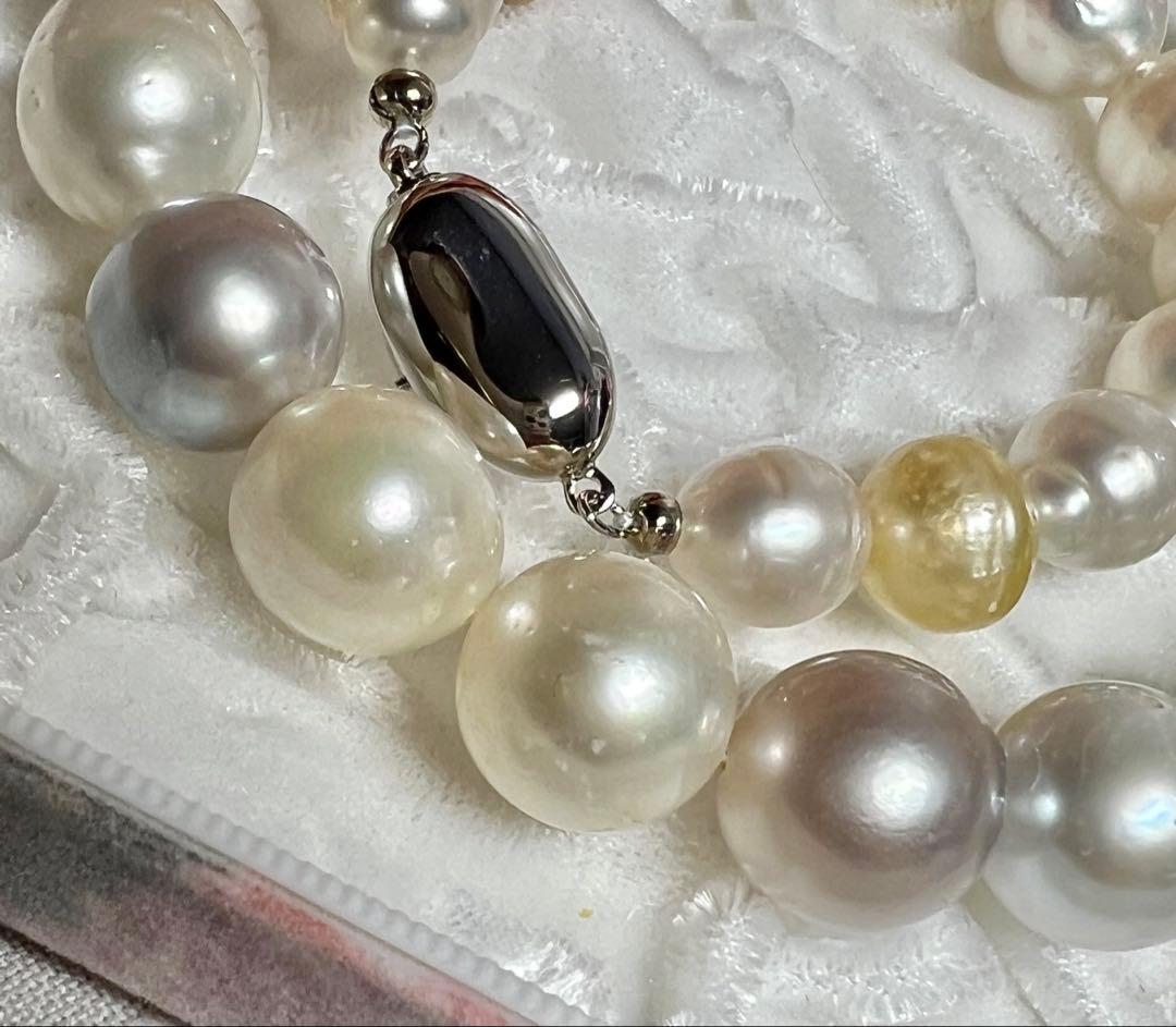 A6108 本真珠　南洋真珠　白蝶真珠　ネックレス 本物　海水 真珠　パール