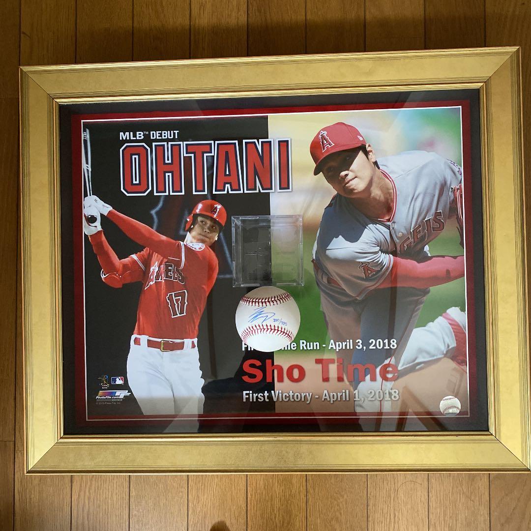 大谷翔平2018年MLBデビュー額縁付き直筆サインボール - メルカリ