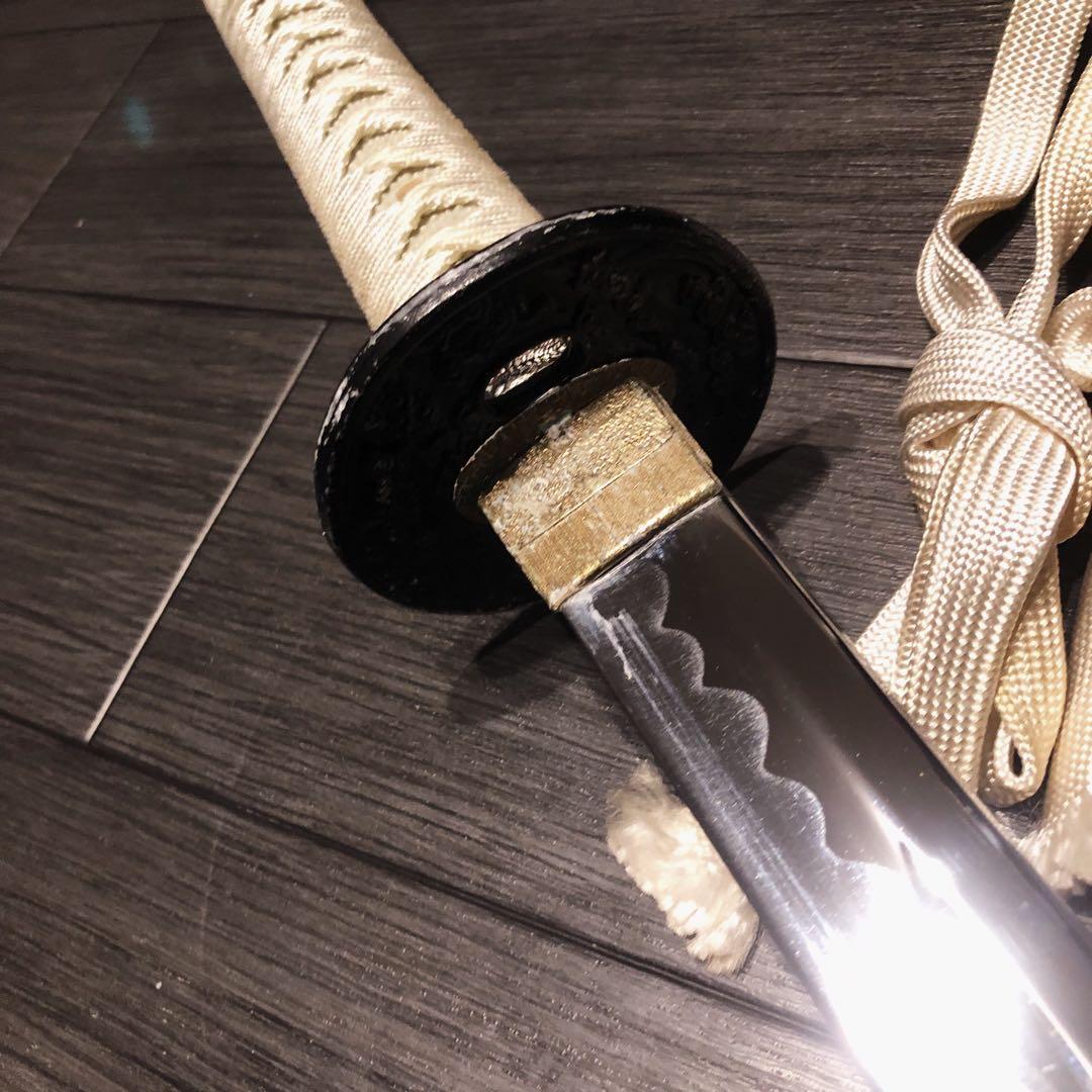 高級模造刀　白拵え　灰鞘　居合刀　太刀　本格模造刀