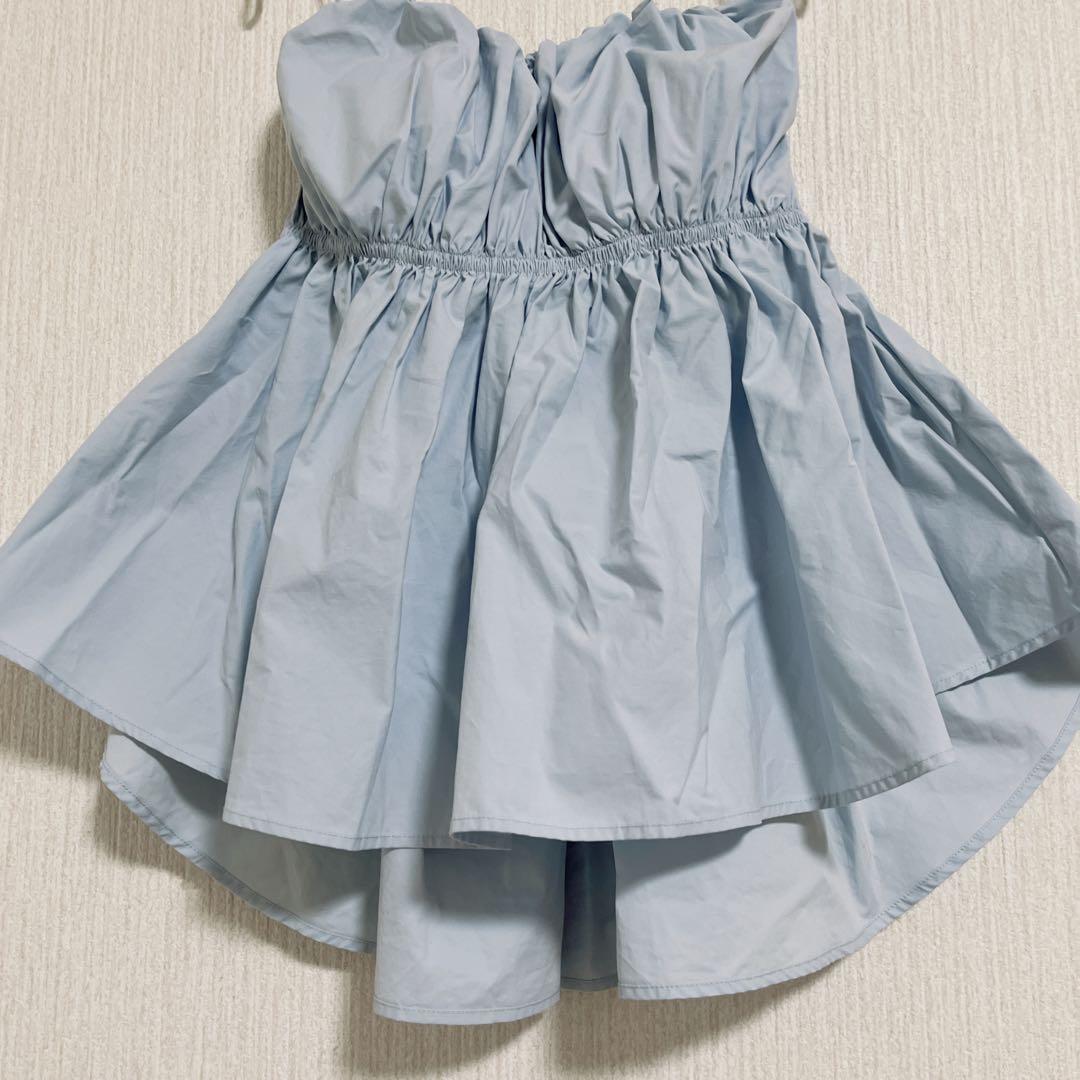 【シールームリン】ウエストShapeパッドinベアトップス アイスブルー M