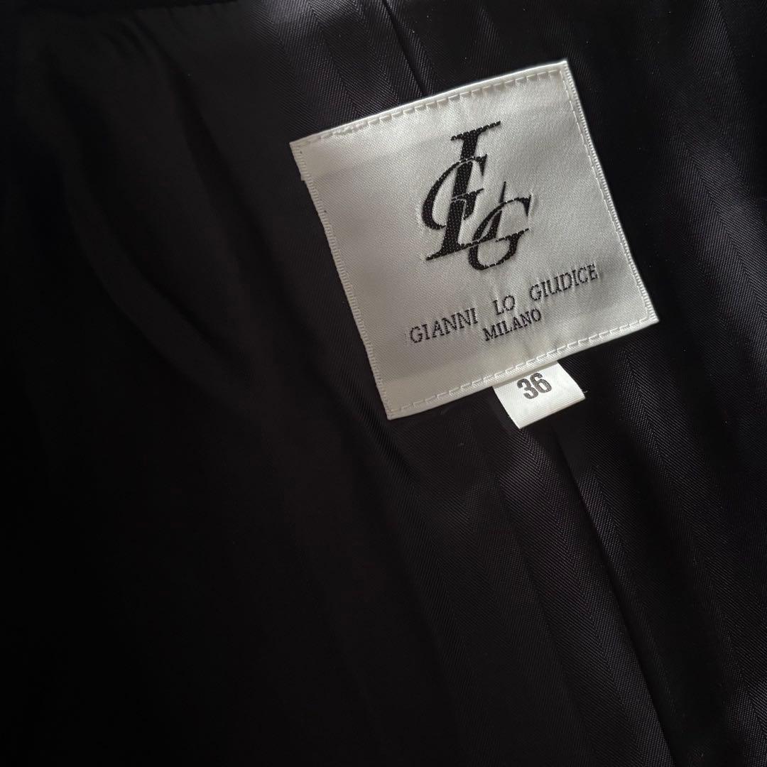 カシミヤ100%ブラックステンカラーロングコート ジャンニロジュディチェ36美品