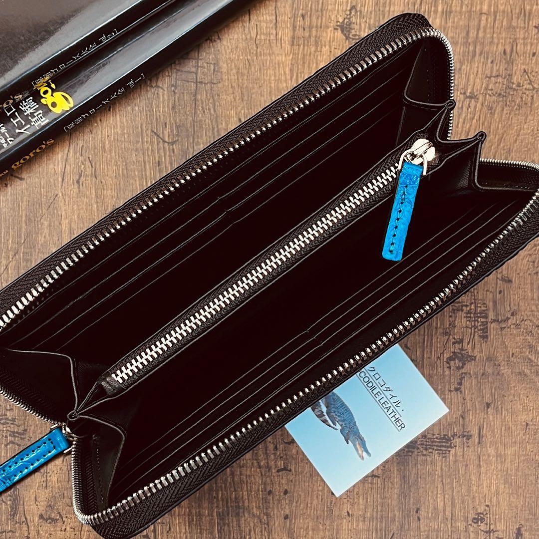 クロコダイル メンズ長財布 ラウンドファスナー 新品 未使用 送料無料