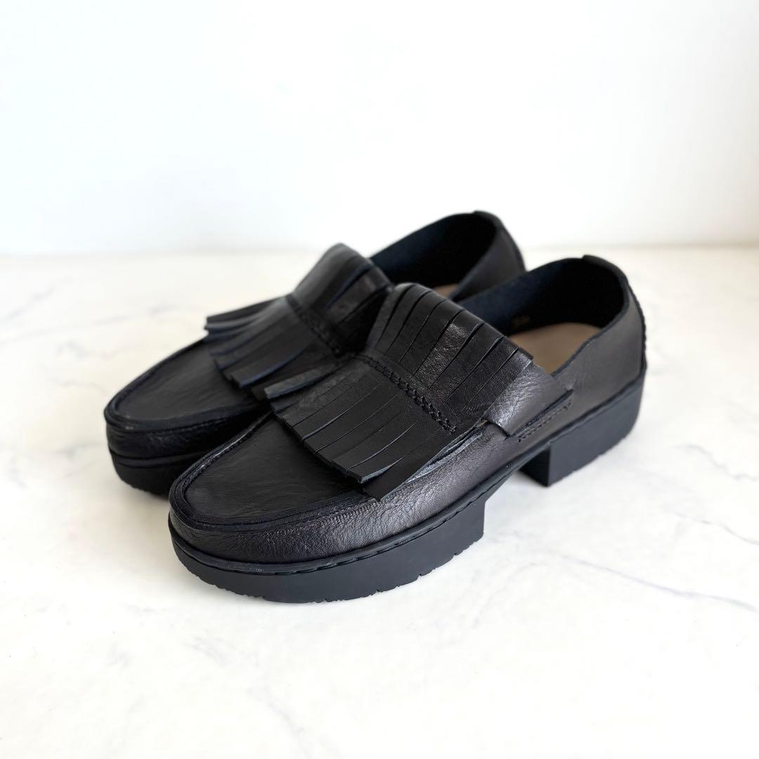 未使用 トリッペン 35 フリンジ レザーシューズ 革靴 黒 - メルカリ