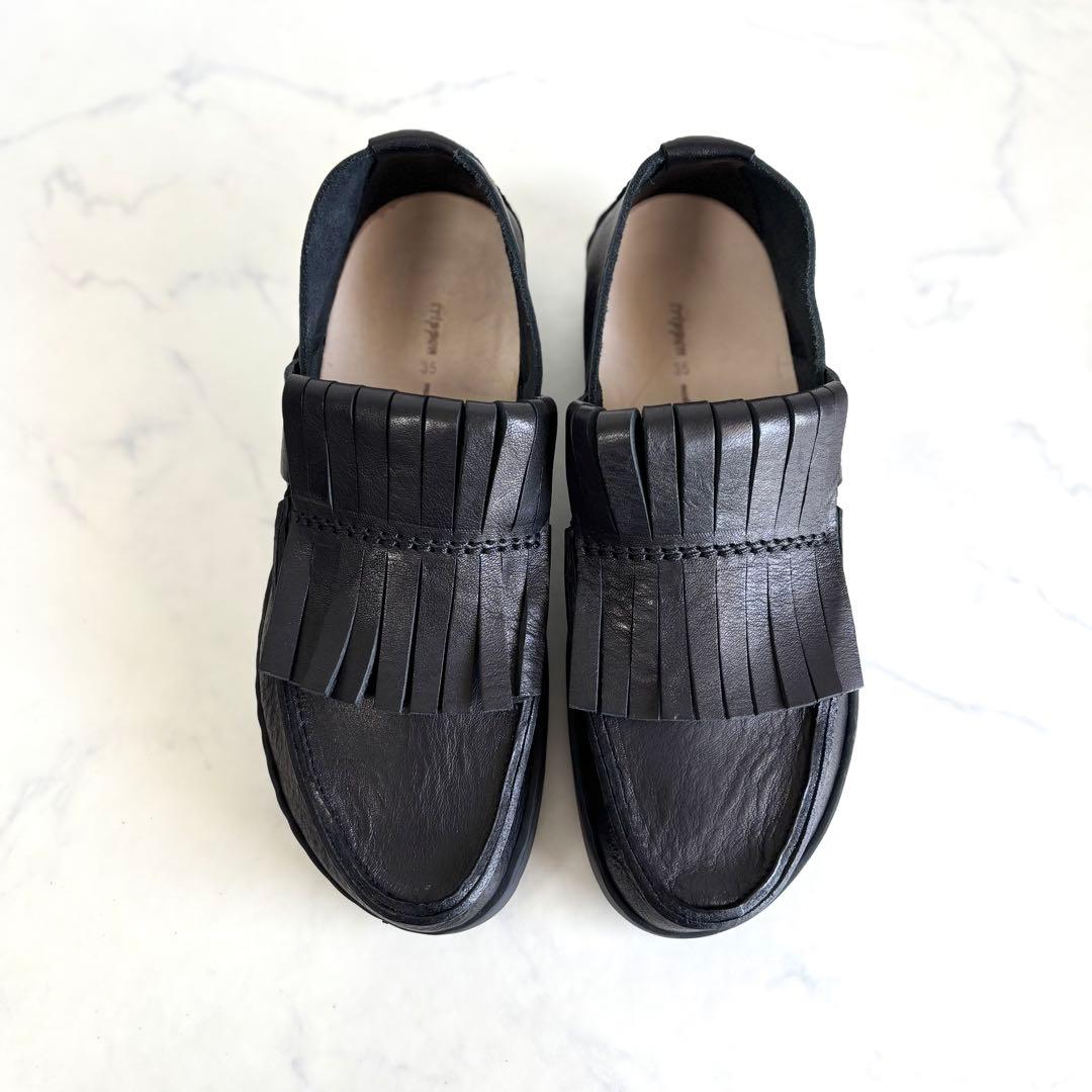 未使用 トリッペン 35 フリンジ レザーシューズ 革靴 黒 - メルカリ
