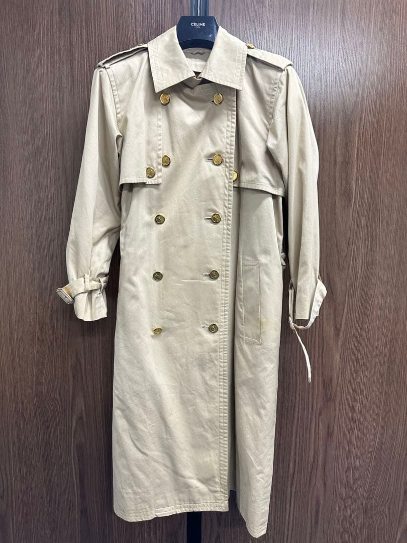 YSLトレンチコート 金ボタン ベージュ M ユニセックス ビンテージ