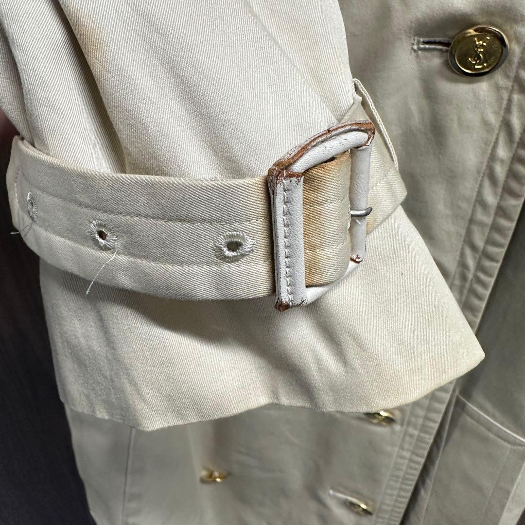 YSLトレンチコート 金ボタン ベージュ M ユニセックス ビンテージ