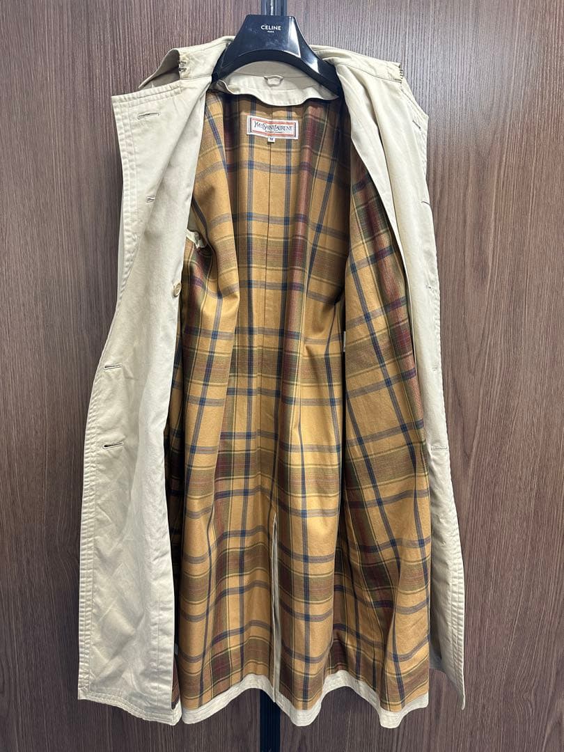 YSLトレンチコート 金ボタン ベージュ M ユニセックス ビンテージ