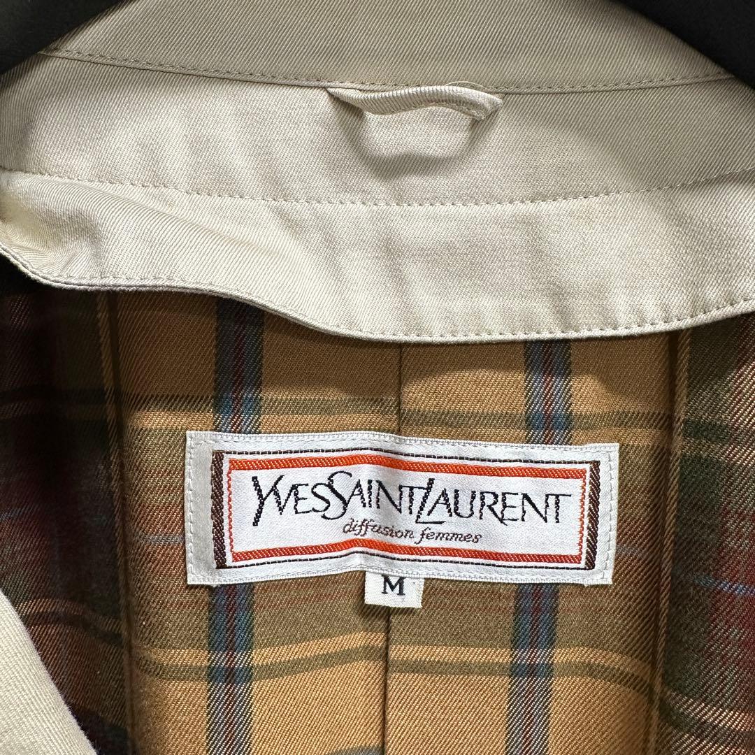 YSLトレンチコート 金ボタン ベージュ M ユニセックス ビンテージ